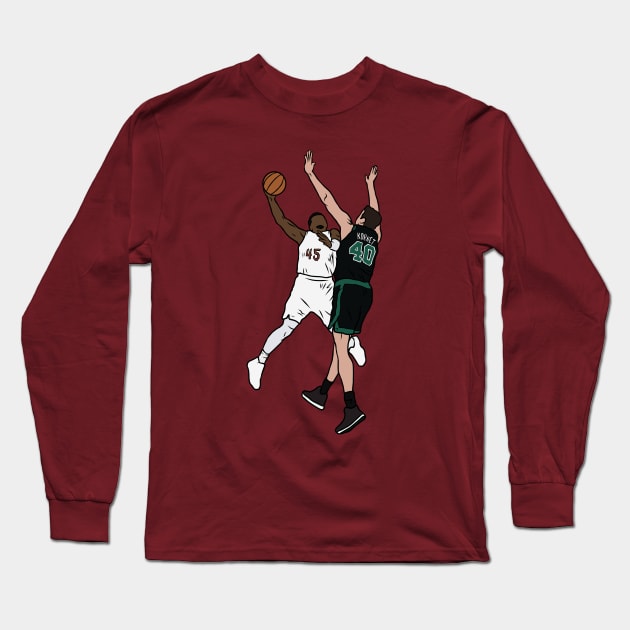 Donovan Mitchell Dunks on Luke Kornet Long Sleeve T-Shirt by rattraptees